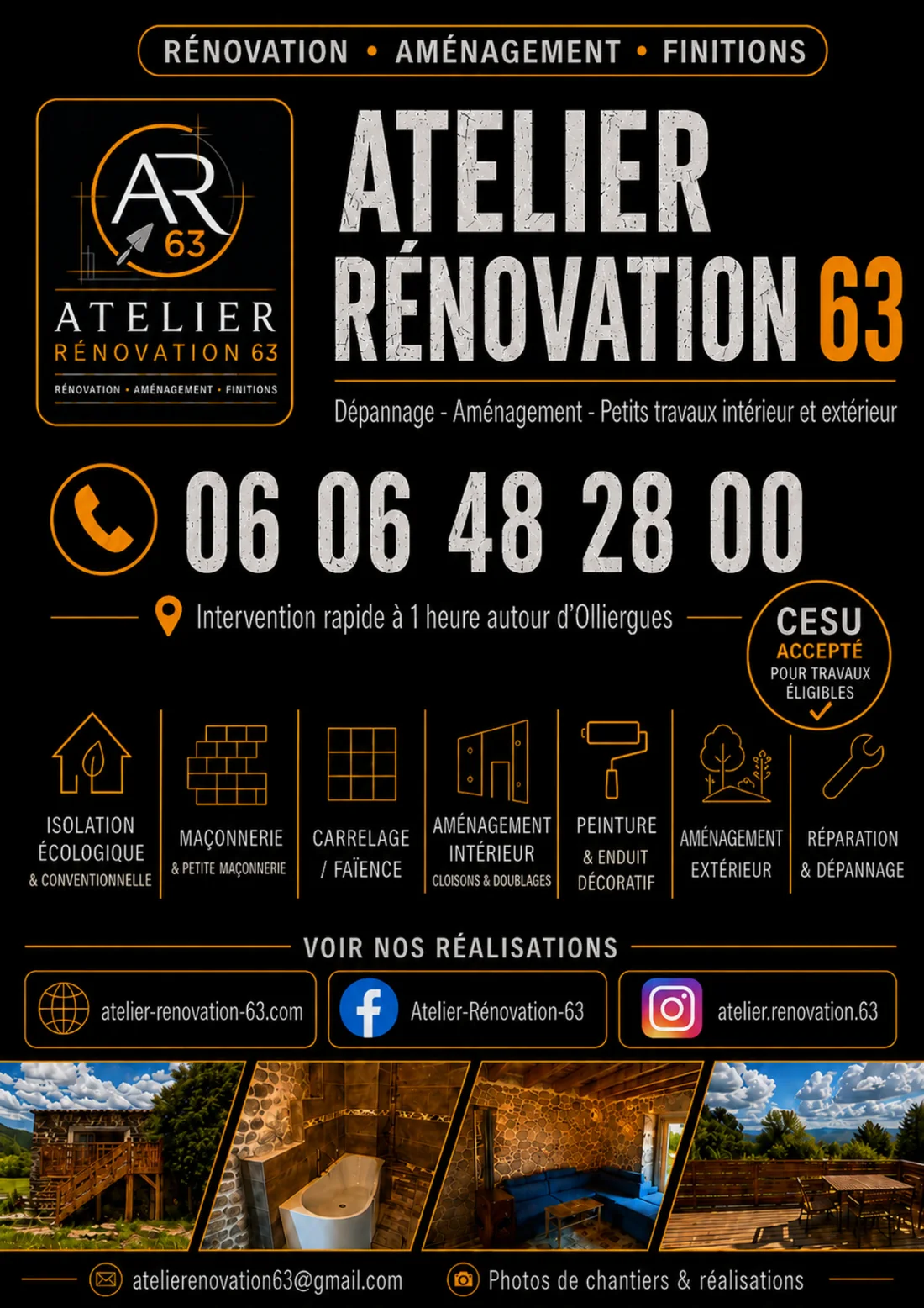 Atelier Rénovation 63 : prestations autour d’Olliergues